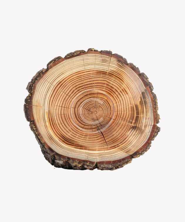 Natural pinewood round slab