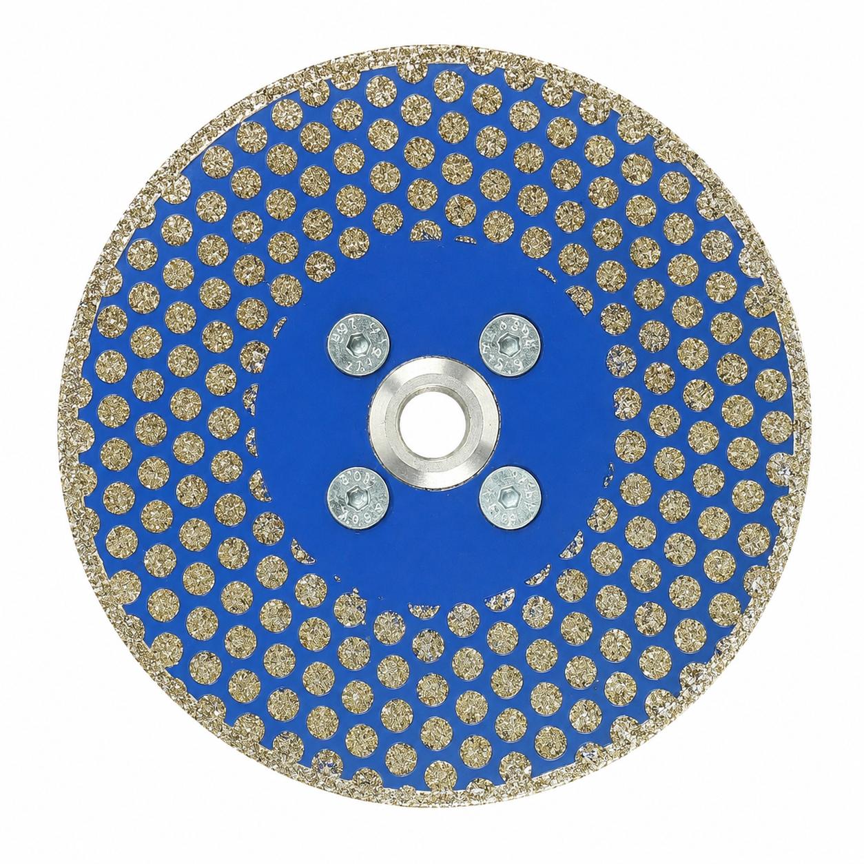 Disc diamantat electro-depozitat Octagon 125 mm cu prindere M14 pentru slefuire finisare si rotunjire muchii marmura travertin si calcar