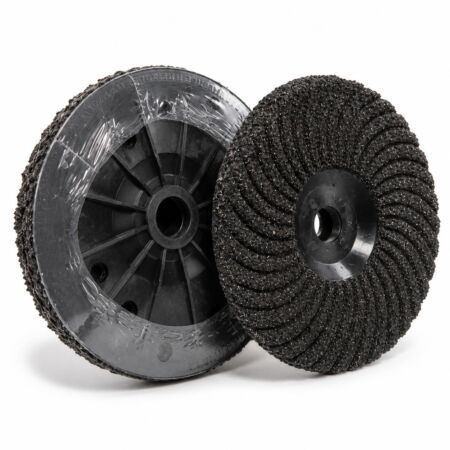 Disc semiflexibil Octagon din carbura de siliciu SiC de 178 mm cu suport plastic pentru slefuire nivelare si finisare granit marmura mozaic si beton