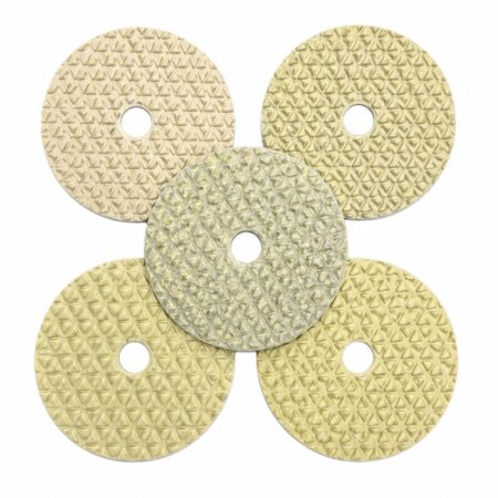 Set de 5 paduri diamantate Octagon de 100 mm pentru slefuire si lustruire umeda cu apa in 5 pasi pentru granit si gresie portelanata