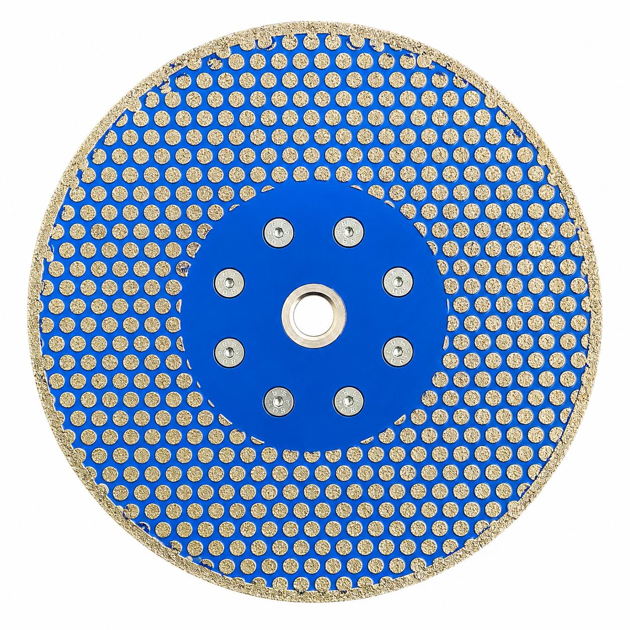 Disc diamantat electro-depozitat Octagon 180 mm cu prindere M14 pentru slefuire finisare si rotunjire muchii marmura travertin si calcar